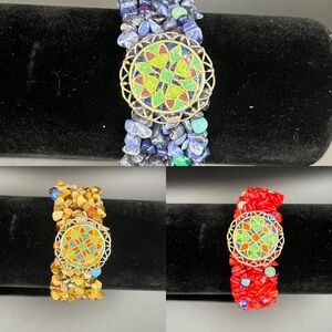 Set of 3 Carolyn pollack stretch bracelets